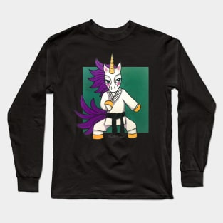 Green Karat-icorn (Karate Unicorn): Animals of Inspiration Long Sleeve T-Shirt